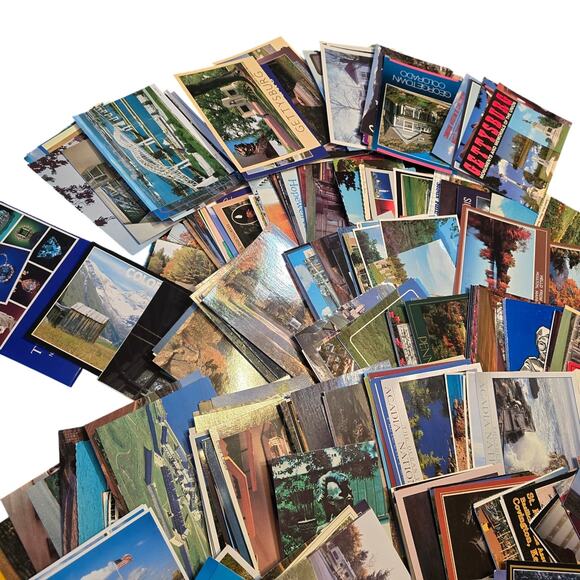 Lot of 370 Vintage Topographical Postcards from the USA Great Condition in Box - Picture 2 of 9
